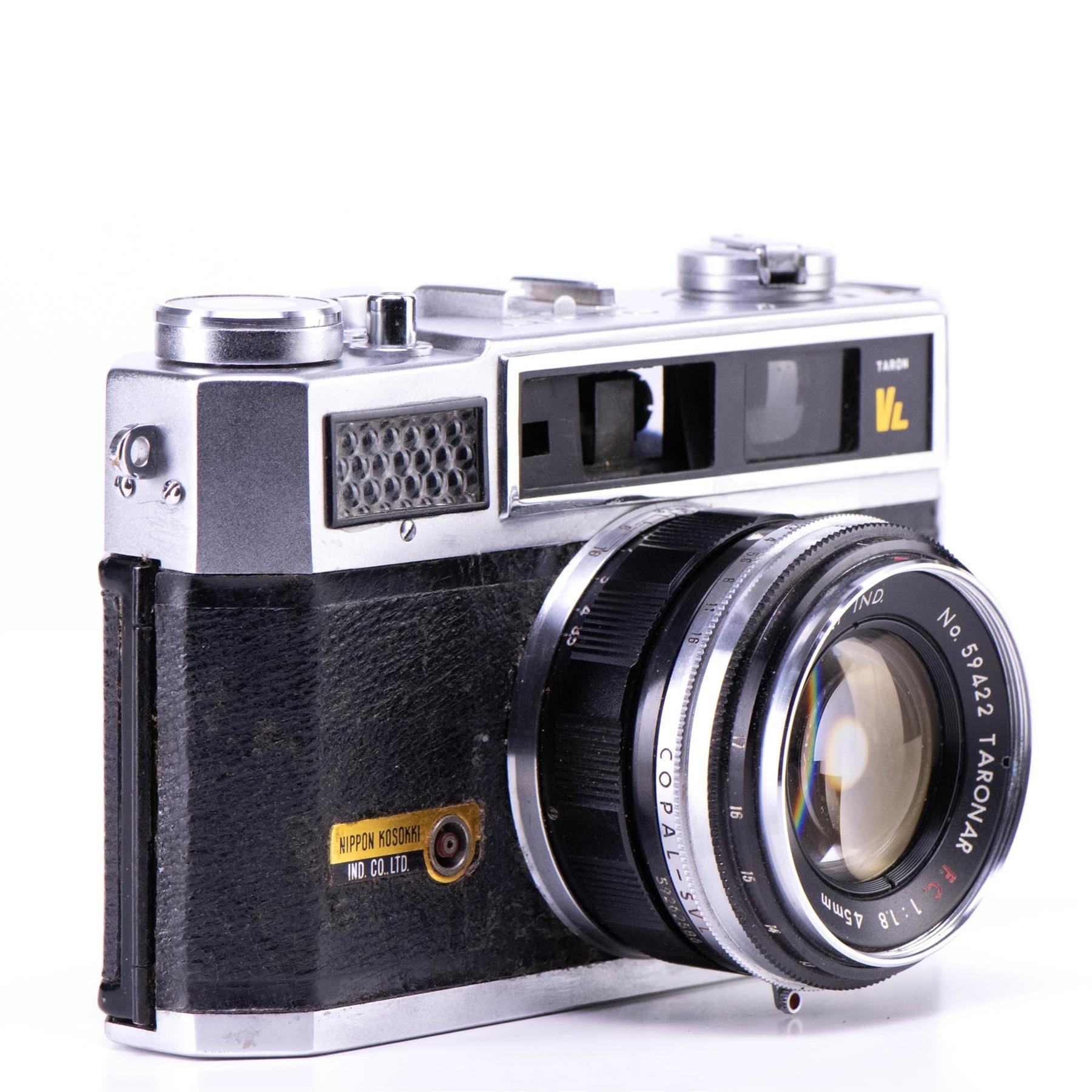 Taron VL Camera | Taronar F.C. 45mm f1.8 | White | Japan | 1959 | Not working