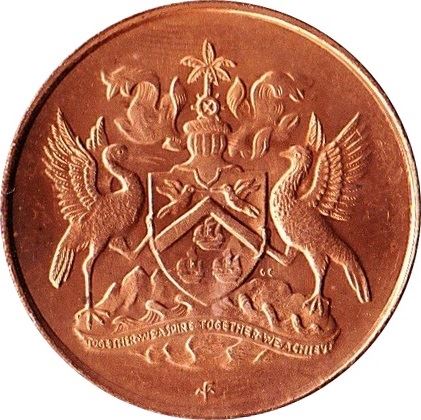 Trinidad and Tobago 1 Cent Coin | Queen Elizabeth II | Independence | KM9 | 1972