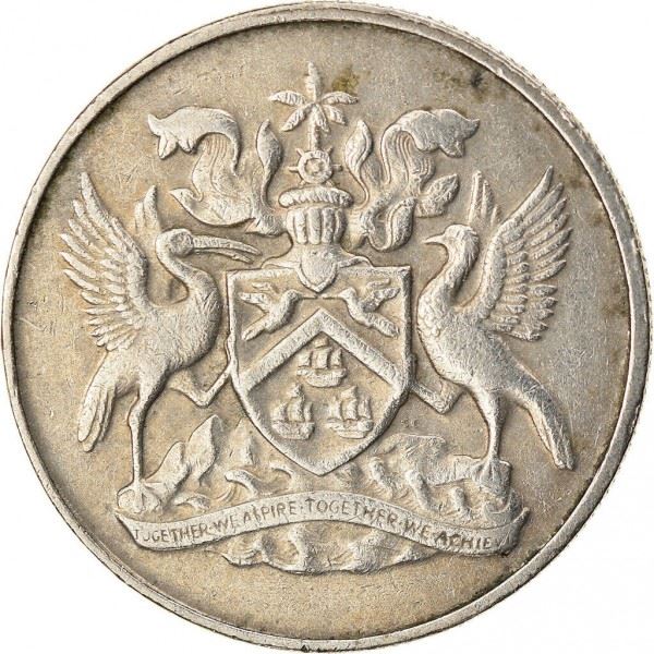 Trinidad and Tobago 25 Cents Coin | Queen Elizabeth II | KM4 | 1966 - 1972