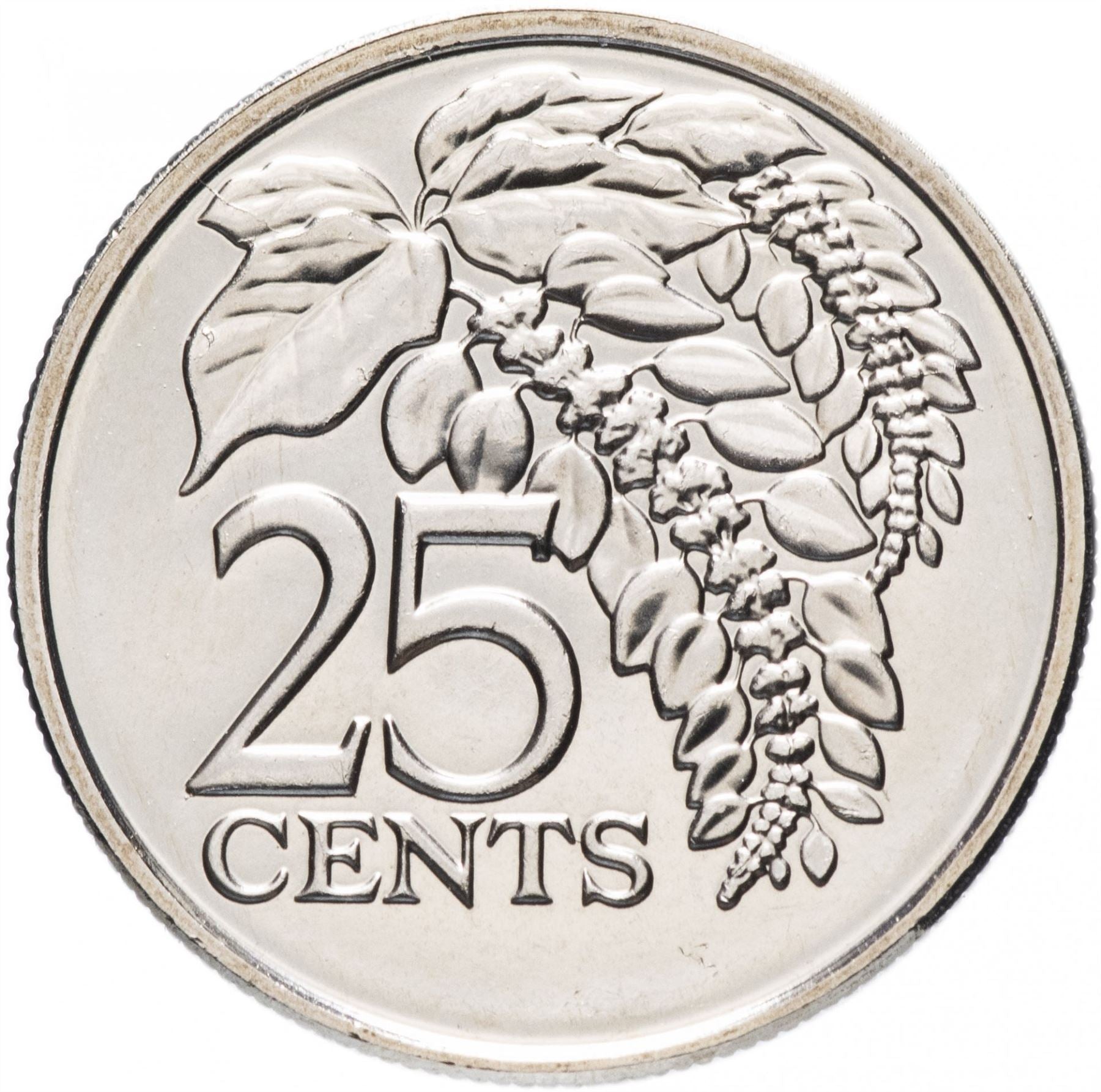 Trinidad and Tobago 25 Cents Coin | Warszewiczia Coccinea | KM32 | 1976 - 2017