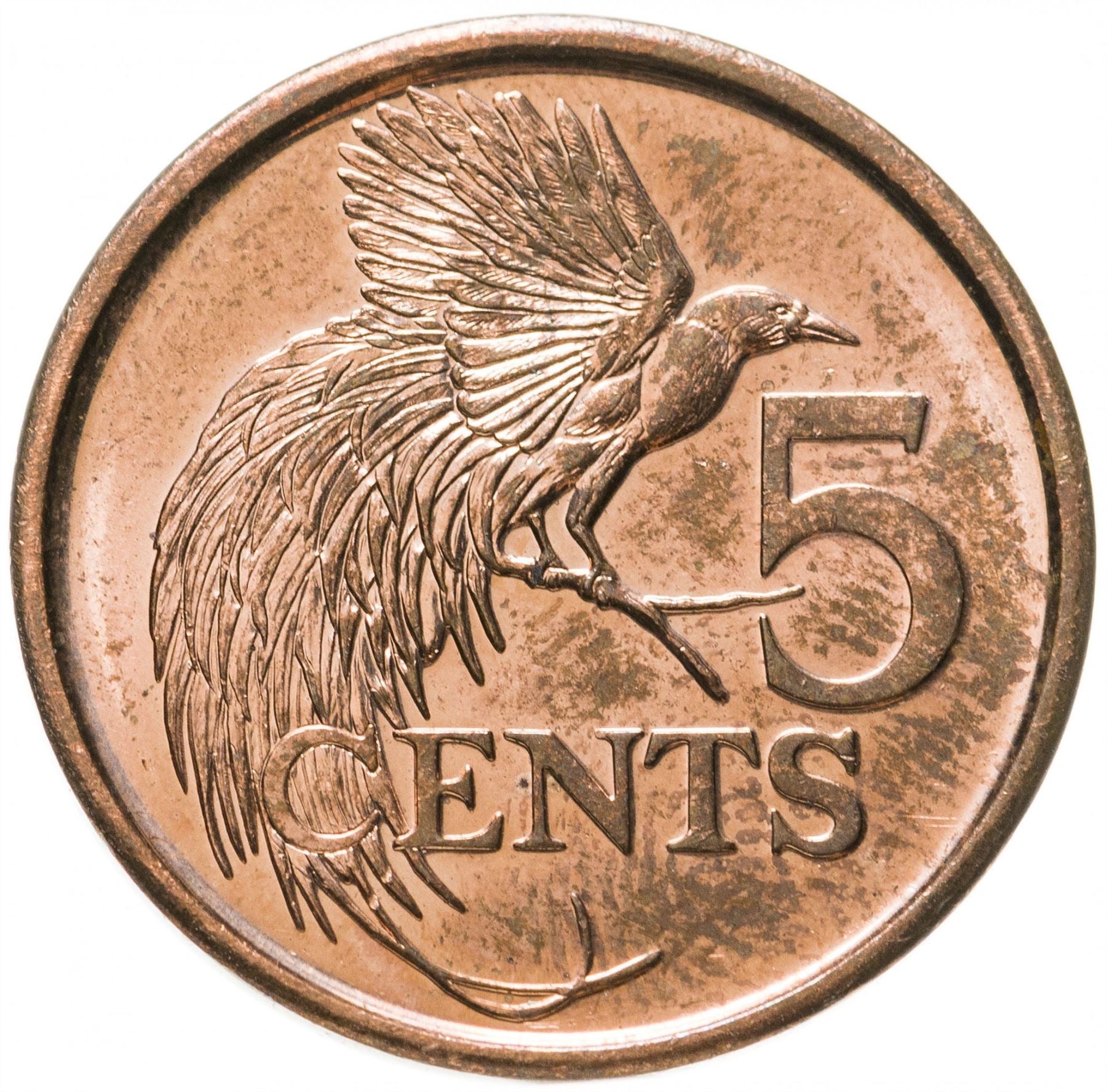 Trinidad and Tobago 5 Cents Coin | Greater Bird of Paradise | 2017