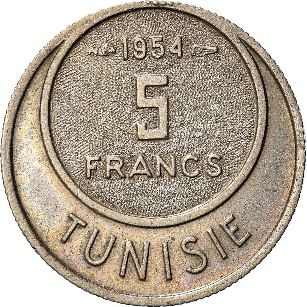 Tunisia | 5 Francs Coin | Muhammad VIII | KM277 | 1954 - 1957