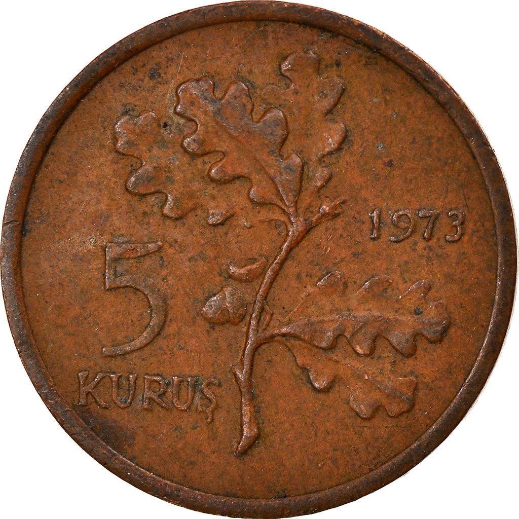 Turkey | 5 Kuruş Coin | KM890.2 | 1969 - 1973 | Bronze