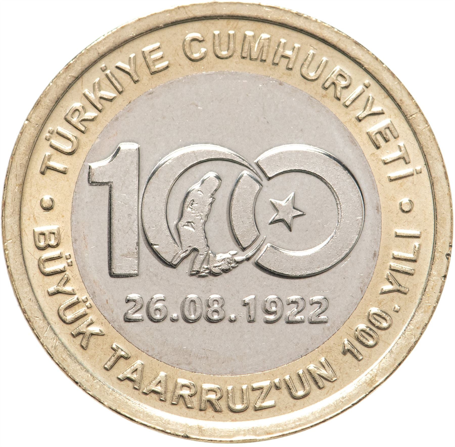 Turkey Coin Turkish 1 Lira | President Mustafa Kemal Ataturk | Moon Star | KM1244 | 2009 - 2021