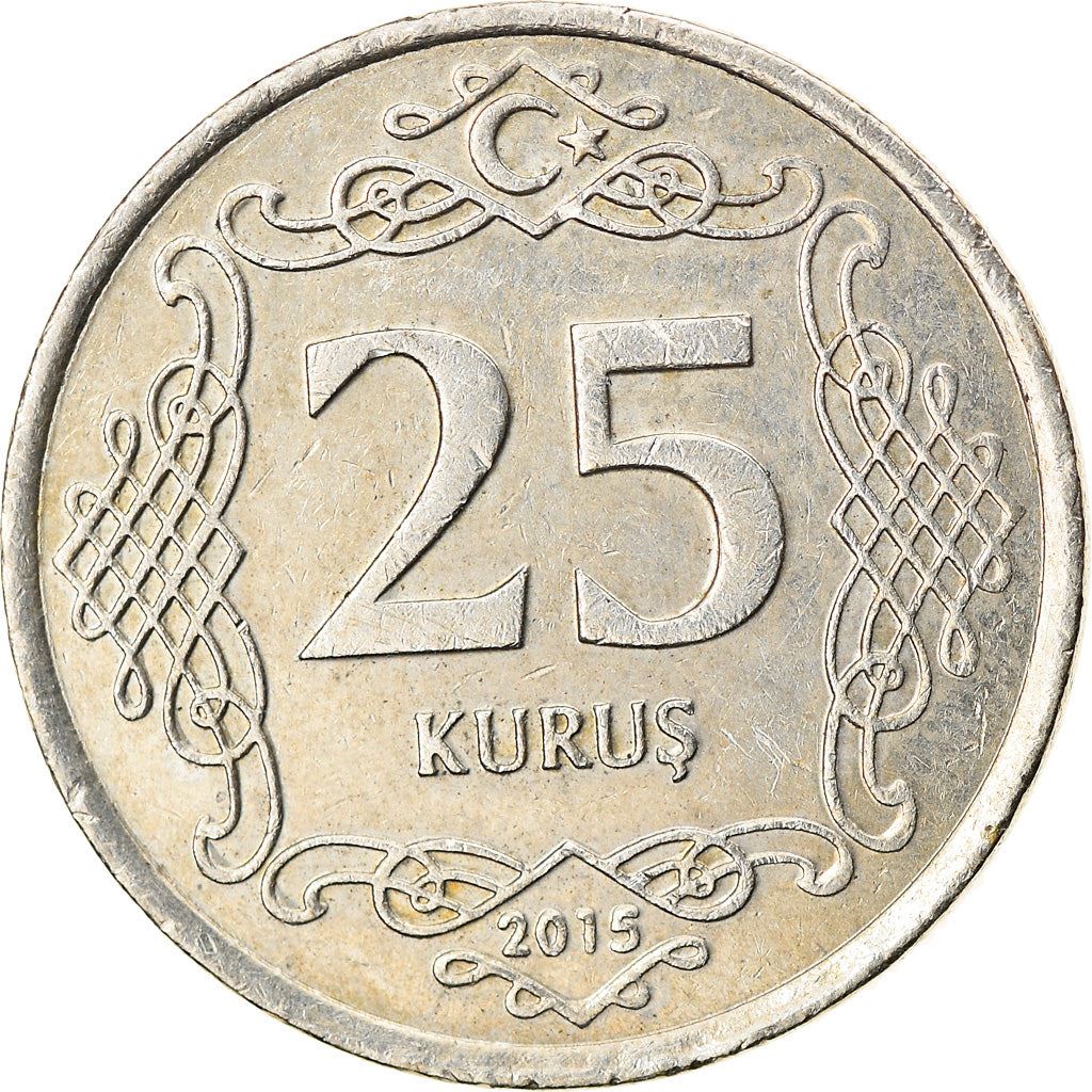 Turkey Coin Turkish 25 Kurus | President Mustafa Kemal Ataturk | Moon Star | KM1242 | 2009 - 2021