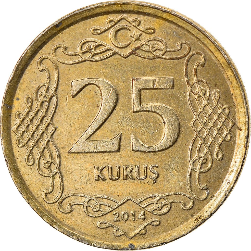 Turkey Coin Turkish 25 Kurus | President Mustafa Kemal Ataturk | Moon Star | KM1242 | 2009 - 2021