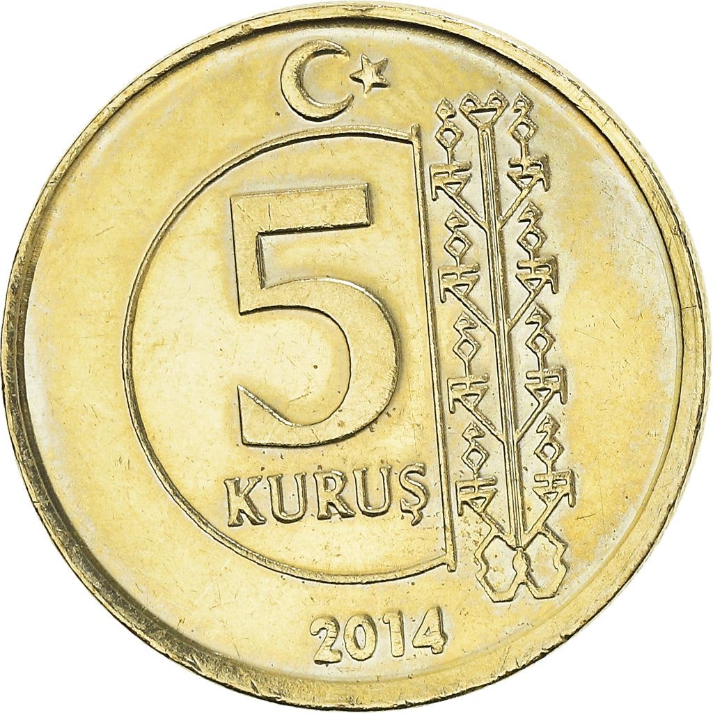 Turkey Coin Turkish 5 Kurus | President Mustafa Kemal Ataturk | KM1240 | 2009 - 2021