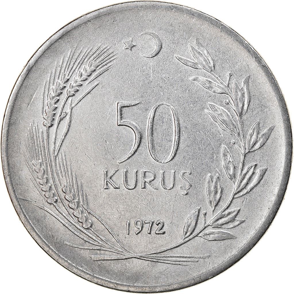 Turkey Coin Turkish 50 Kurus | FAO | Bride | Moon Star | KM899 | 1971 - 1979