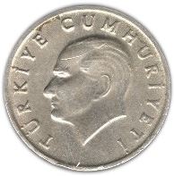 Turkey | Turkish | 20 Lira Coin | President Mustafa Kemal Ataturk | Moon Star | KM965 | 1984