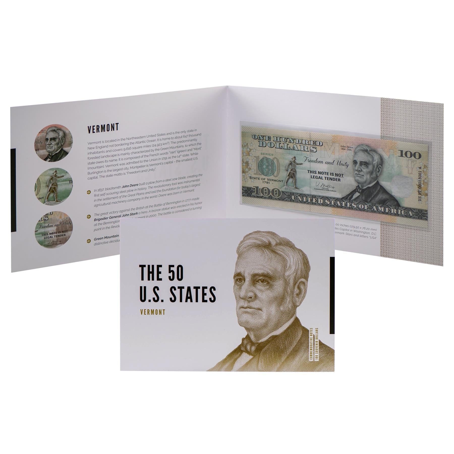 The 50 States of the United States – 100 Souvenir Dollars Notes