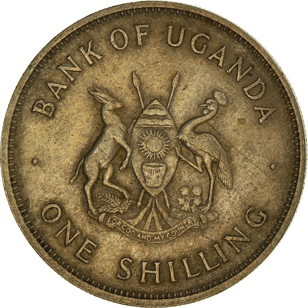 Uganda | 1 Shilling Coin | Grey Crowned Crane | KM5 | 1966 - 1975