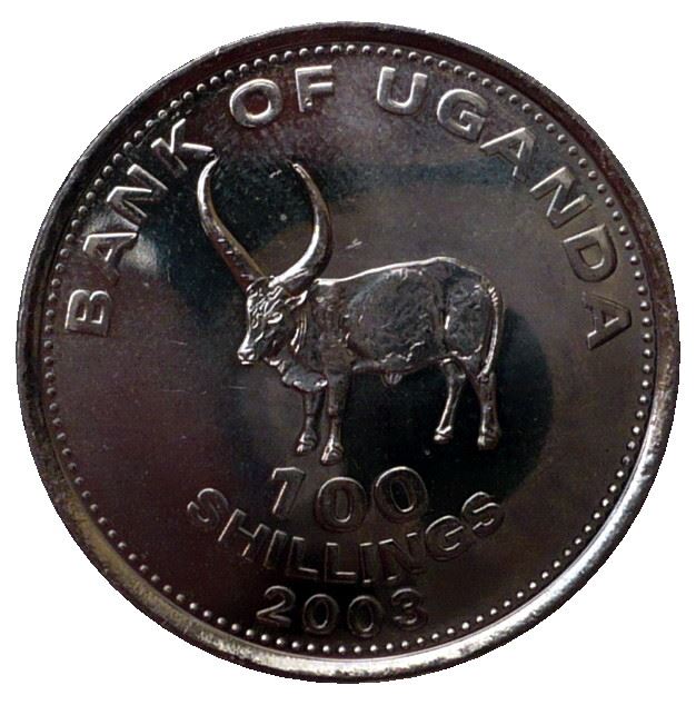 Uganda | 100 Shillings Coin | African Bull | KM67 | 1998 - 2008