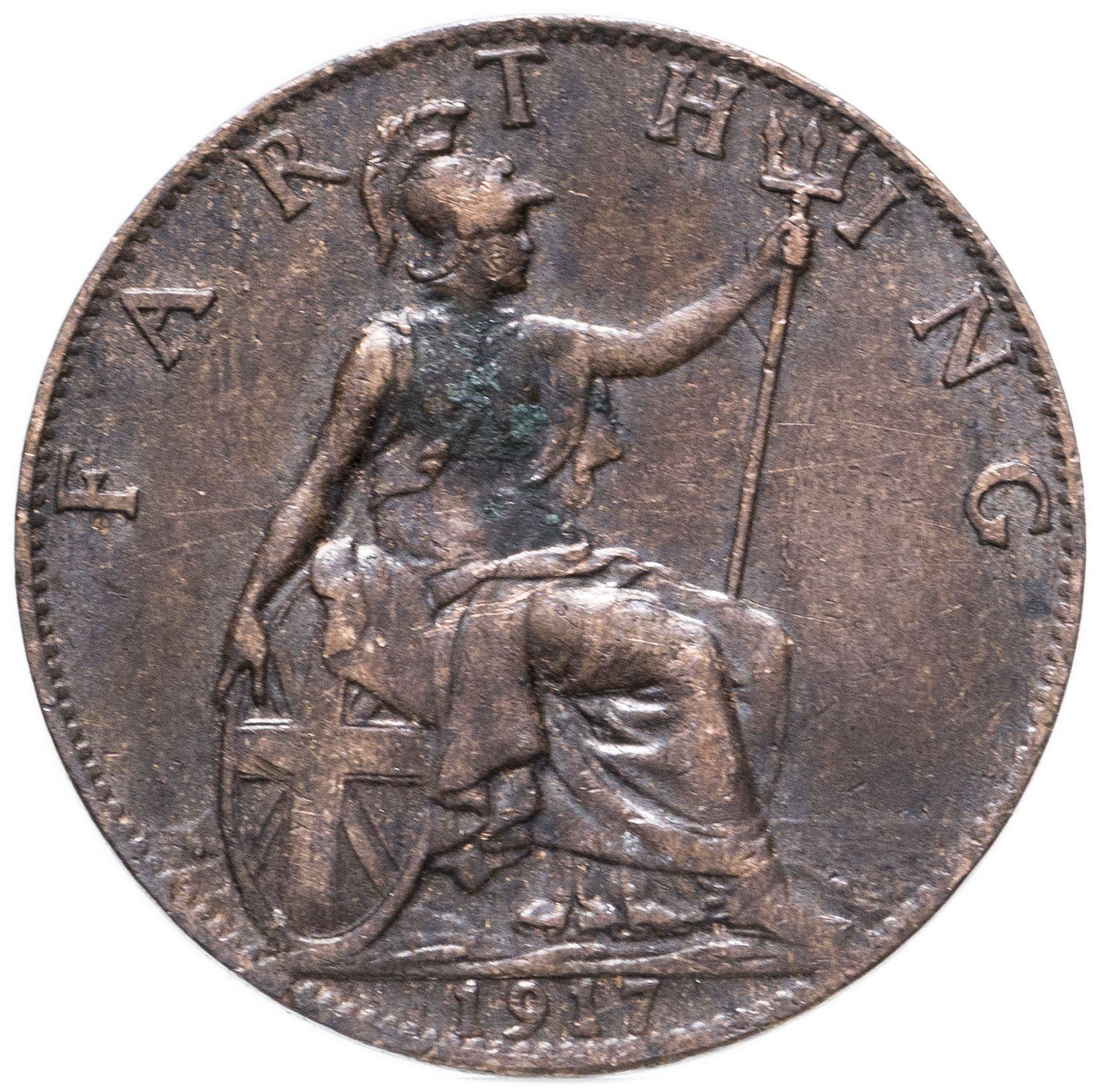 United Kingdom 1 Farthing - George V | Coin KM808 1911 - 1925