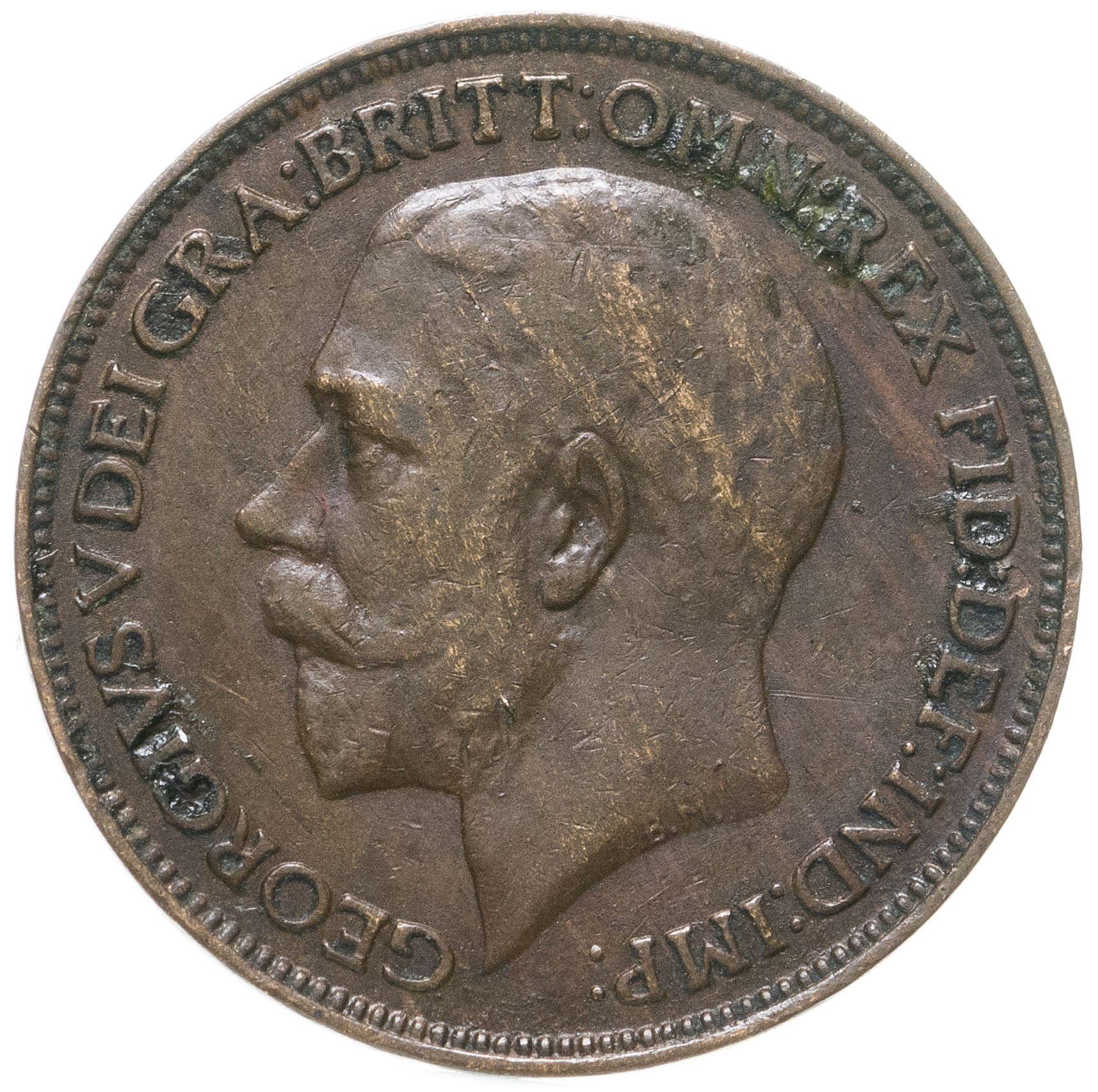 United Kingdom 1 Farthing - George V | Coin KM808 1911 - 1925