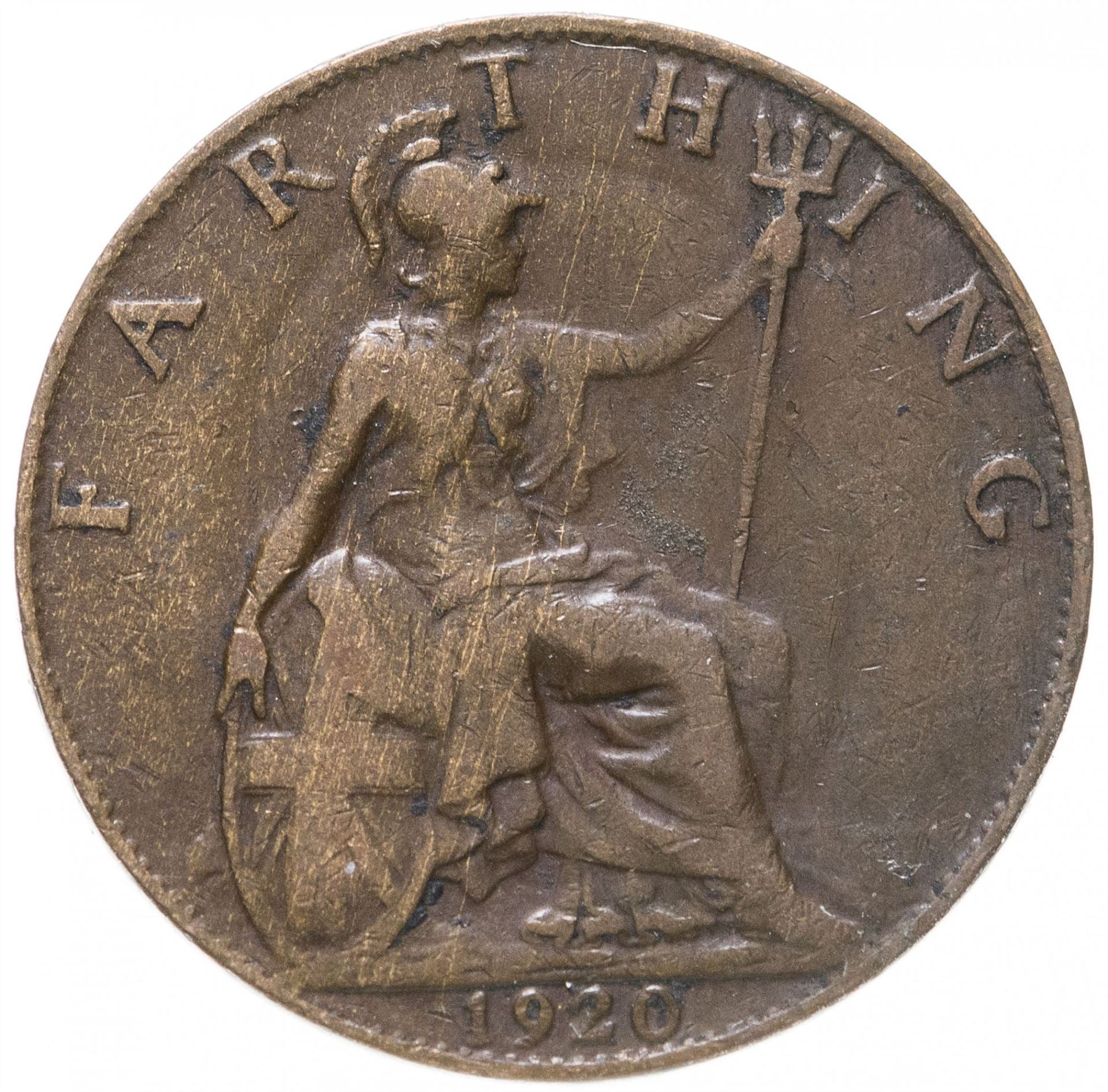 United Kingdom 1 Farthing - George V | Coin KM808 1911 - 1925