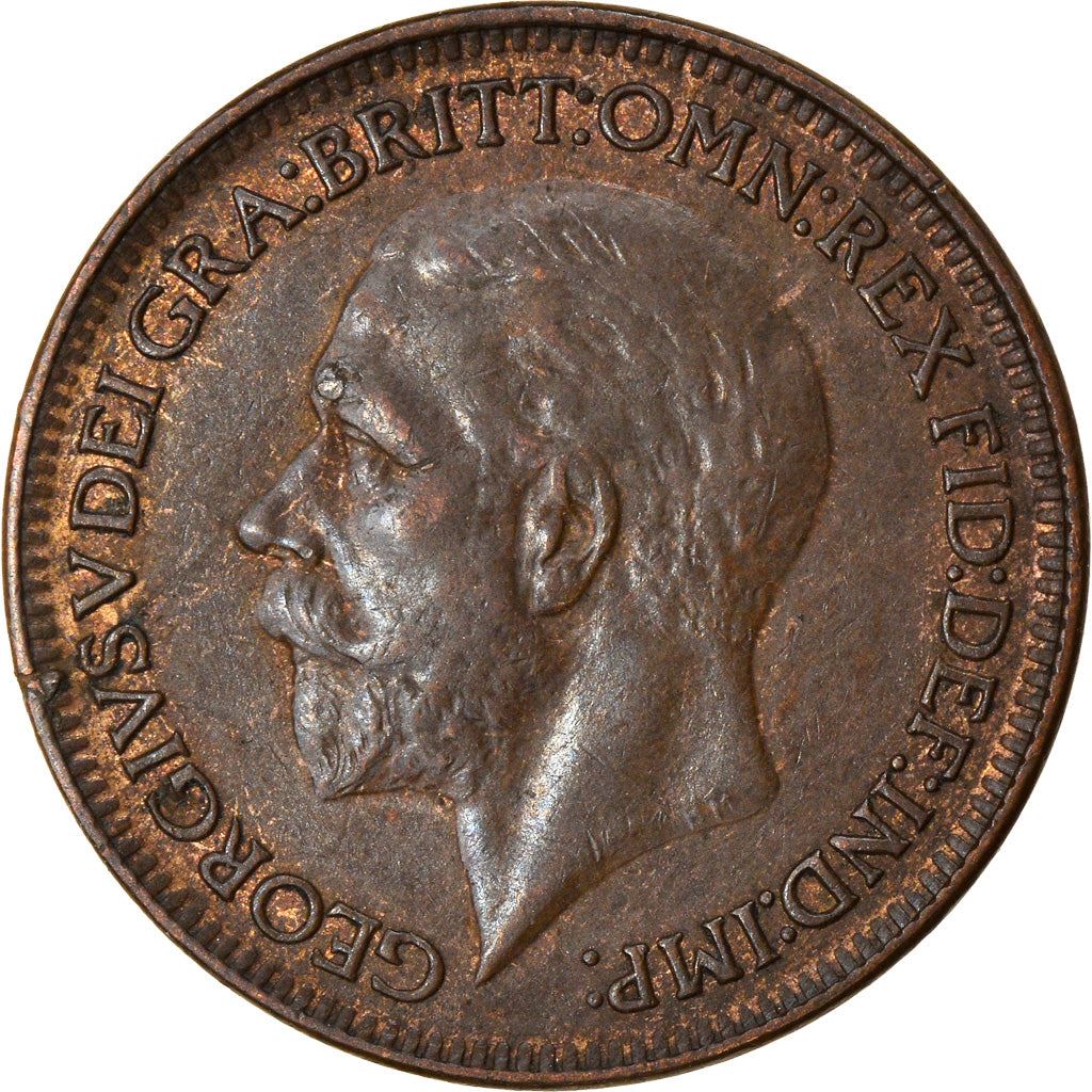 United Kingdom 1 Farthing - George V modified effigy | Coin KM825 1926 - 1936