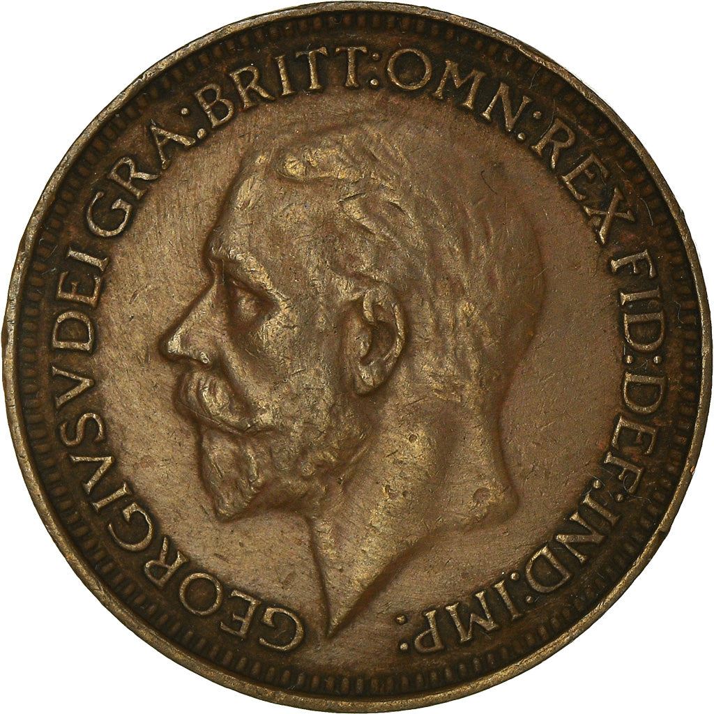 United Kingdom 1 Farthing - George V modified effigy | Coin KM825 1926 - 1936