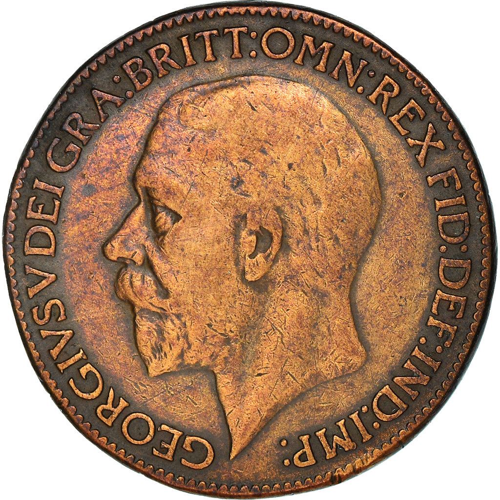 United Kingdom 1 Farthing - George V modified effigy | Coin KM825 1926 - 1936