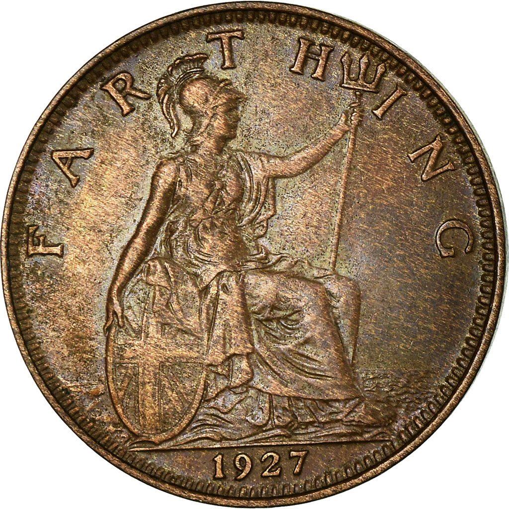 United Kingdom 1 Farthing - George V modified effigy | Coin KM825 1926 - 1936