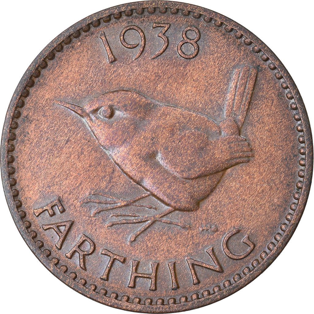 United Kingdom 1 Farthing - George VI with 'IND:IMP' | Coin KM843 1937 - 1948