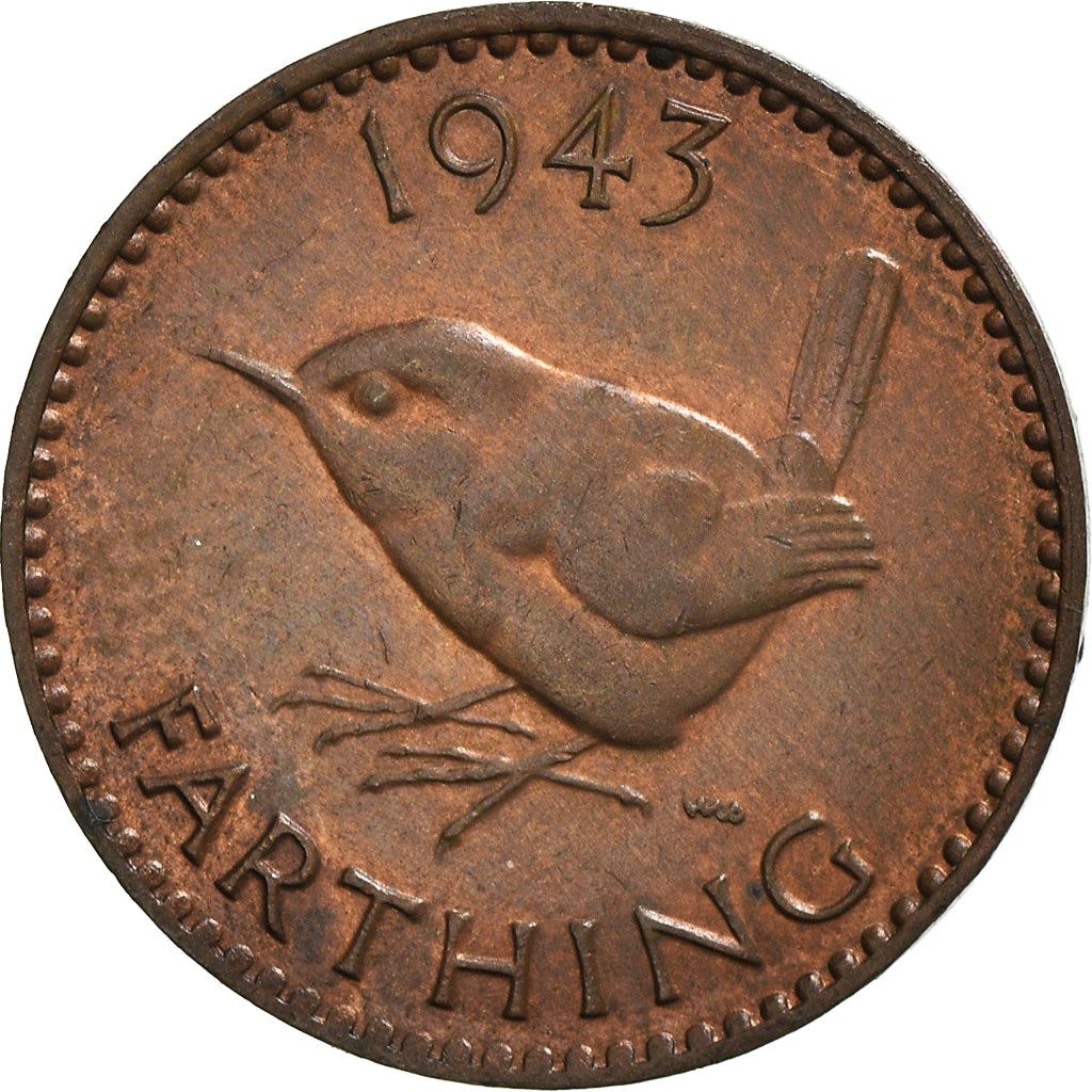 United Kingdom 1 Farthing - George VI with 'IND:IMP' | Coin KM843 1937 - 1948