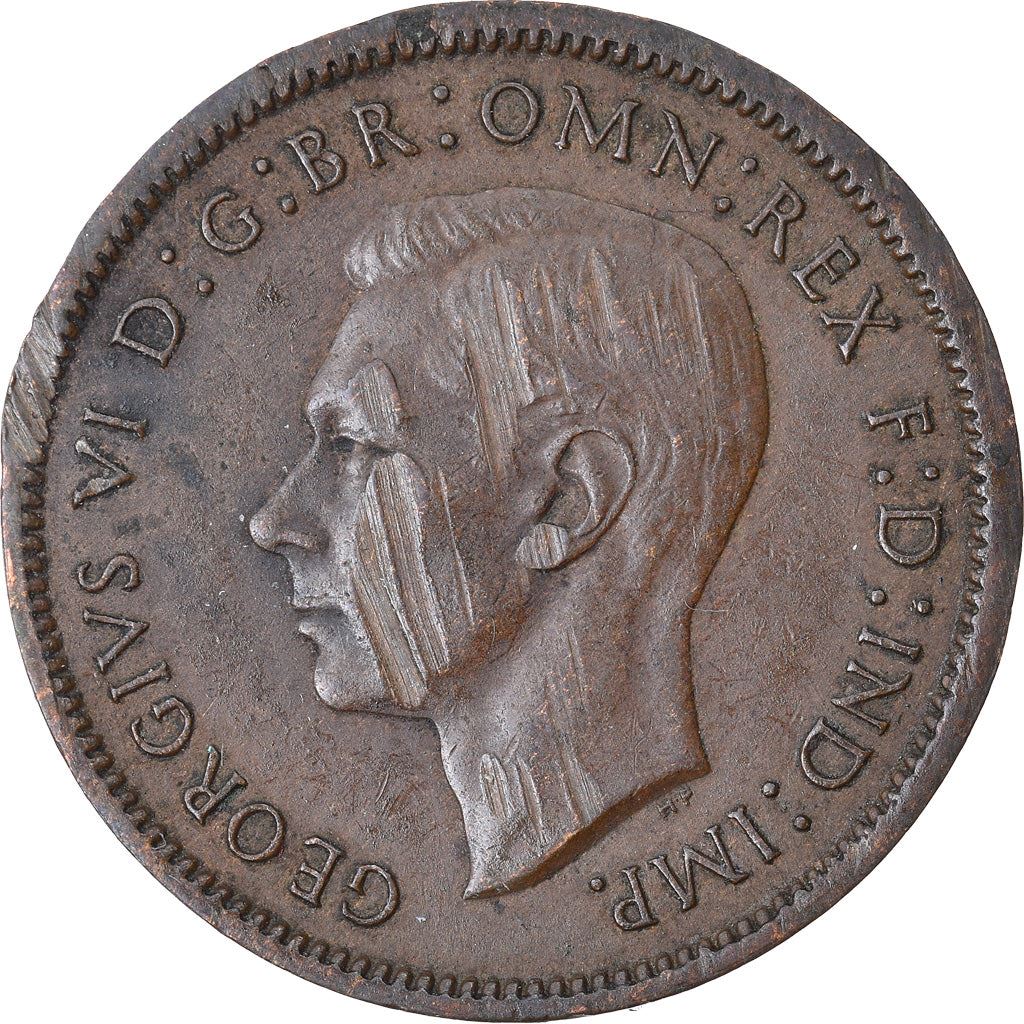 United Kingdom 1 Farthing - George VI with 'IND:IMP' | Coin KM843 1937 - 1948