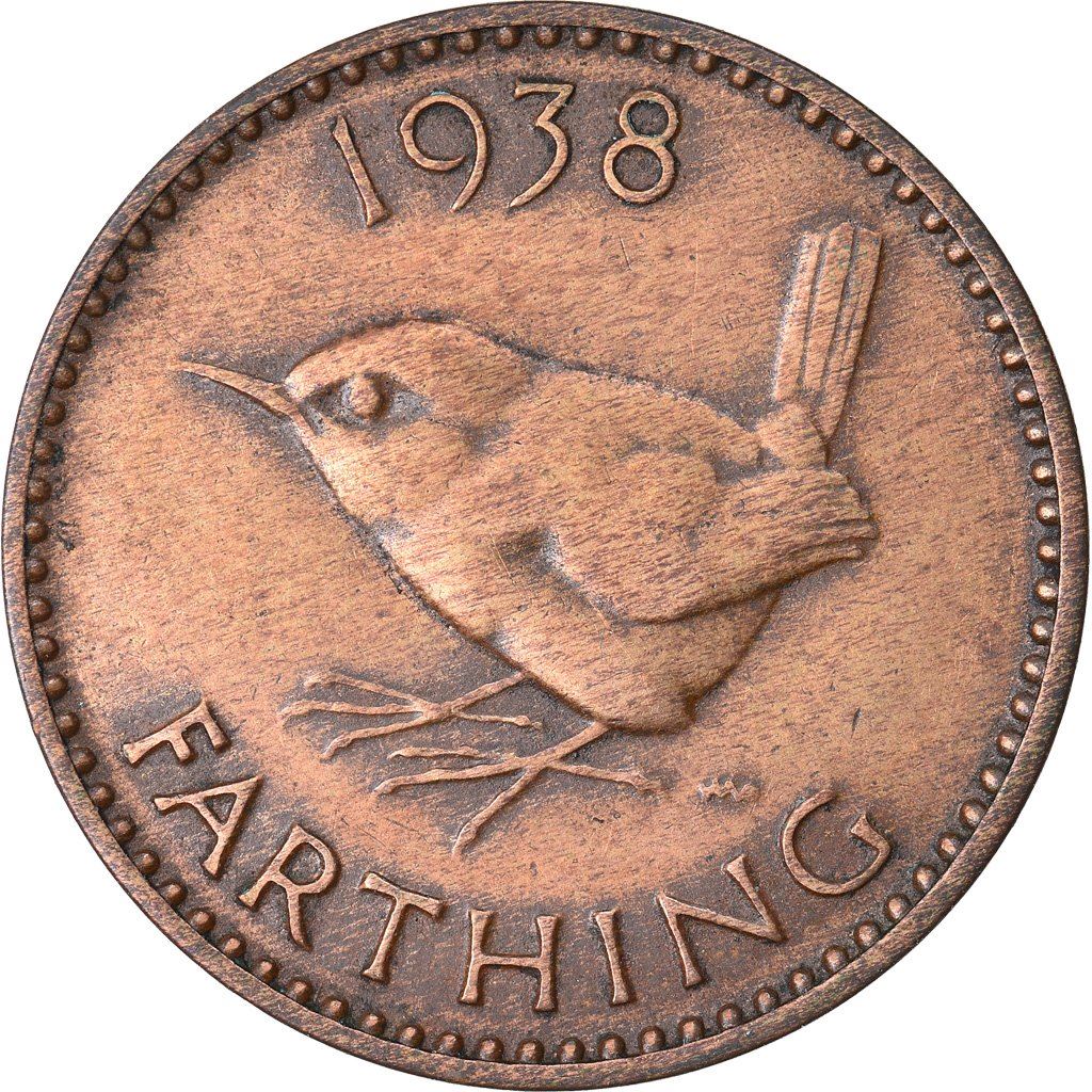 United Kingdom 1 Farthing - George VI with 'IND:IMP' | Coin KM843 1937 - 1948