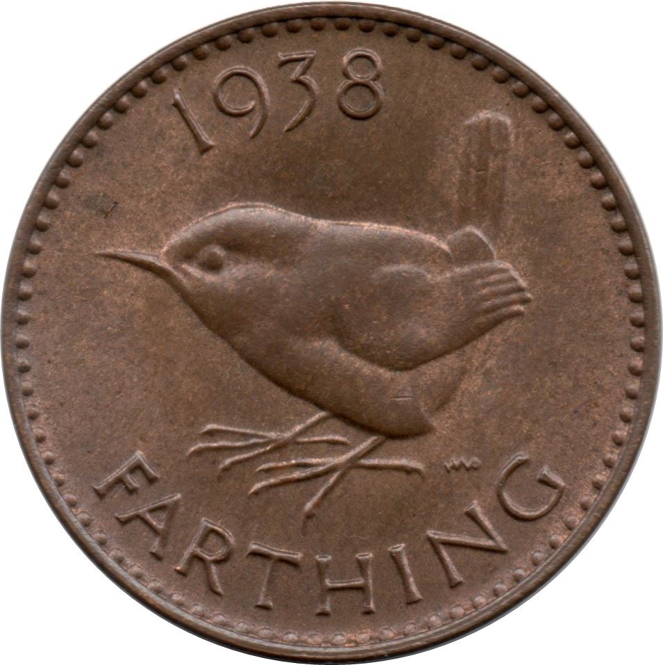 United Kingdom 1 Farthing - George VI with 'IND:IMP' | Coin KM843 1937 - 1948