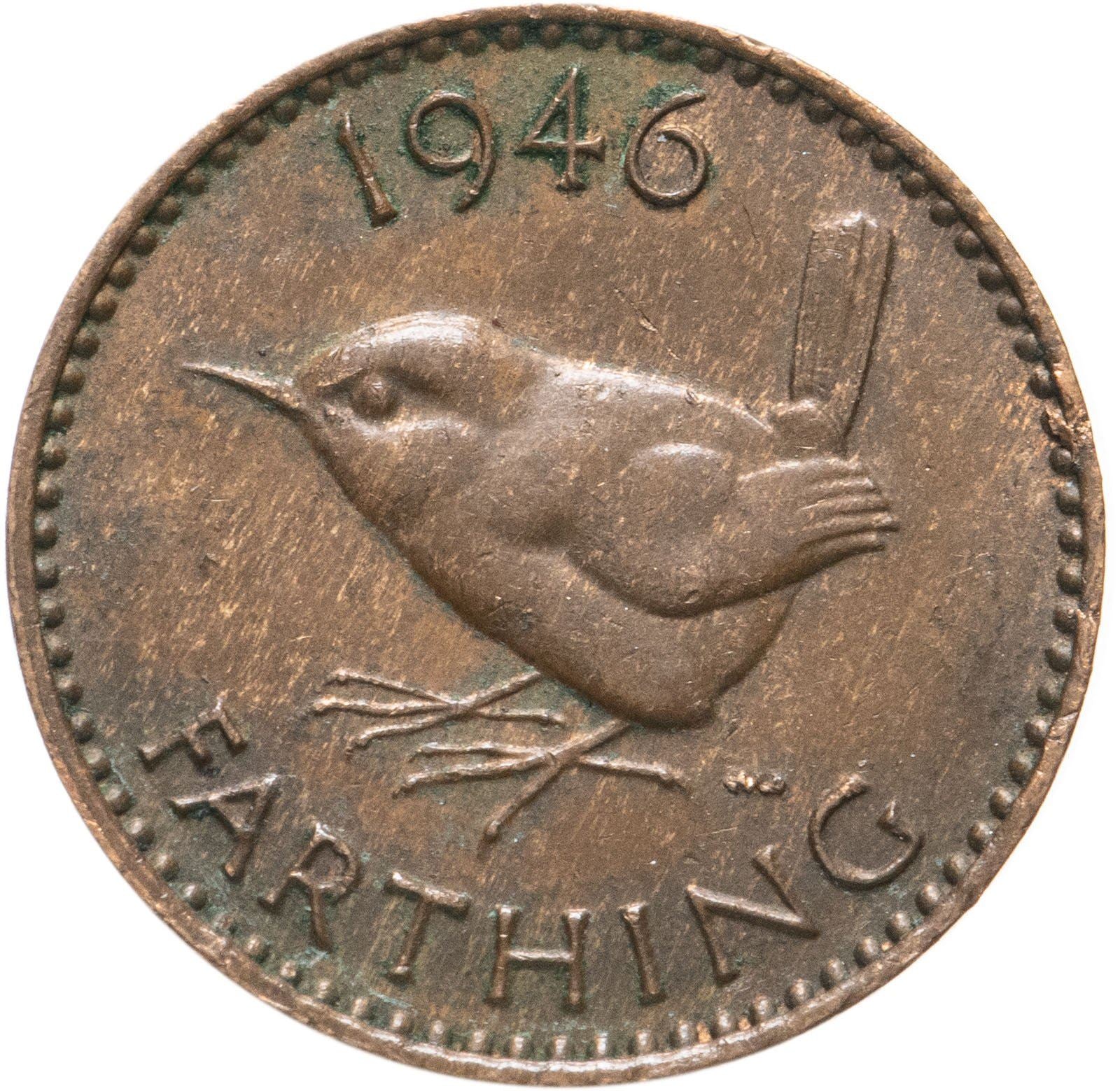 United Kingdom 1 Farthing - George VI with 'IND:IMP' | Coin KM843 1937 - 1948