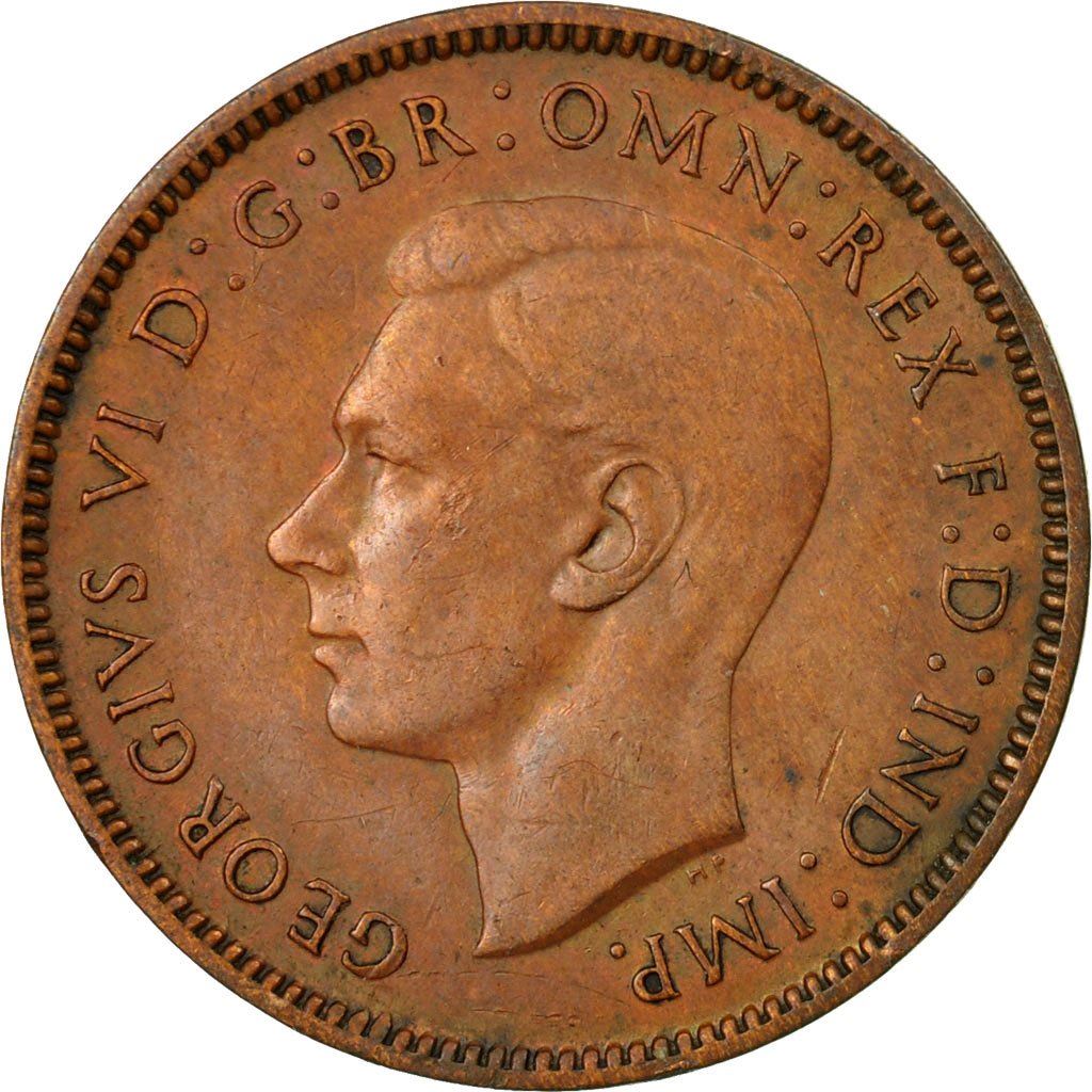 United Kingdom 1 Farthing - George VI with 'IND:IMP' | Coin KM843 1937 - 1948