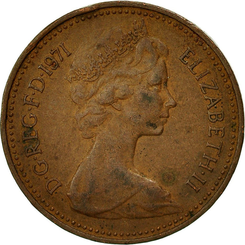 United Kingdom 1 New Penny - Elizabeth II 2nd portrait | Coin KM915 1971 - 1981