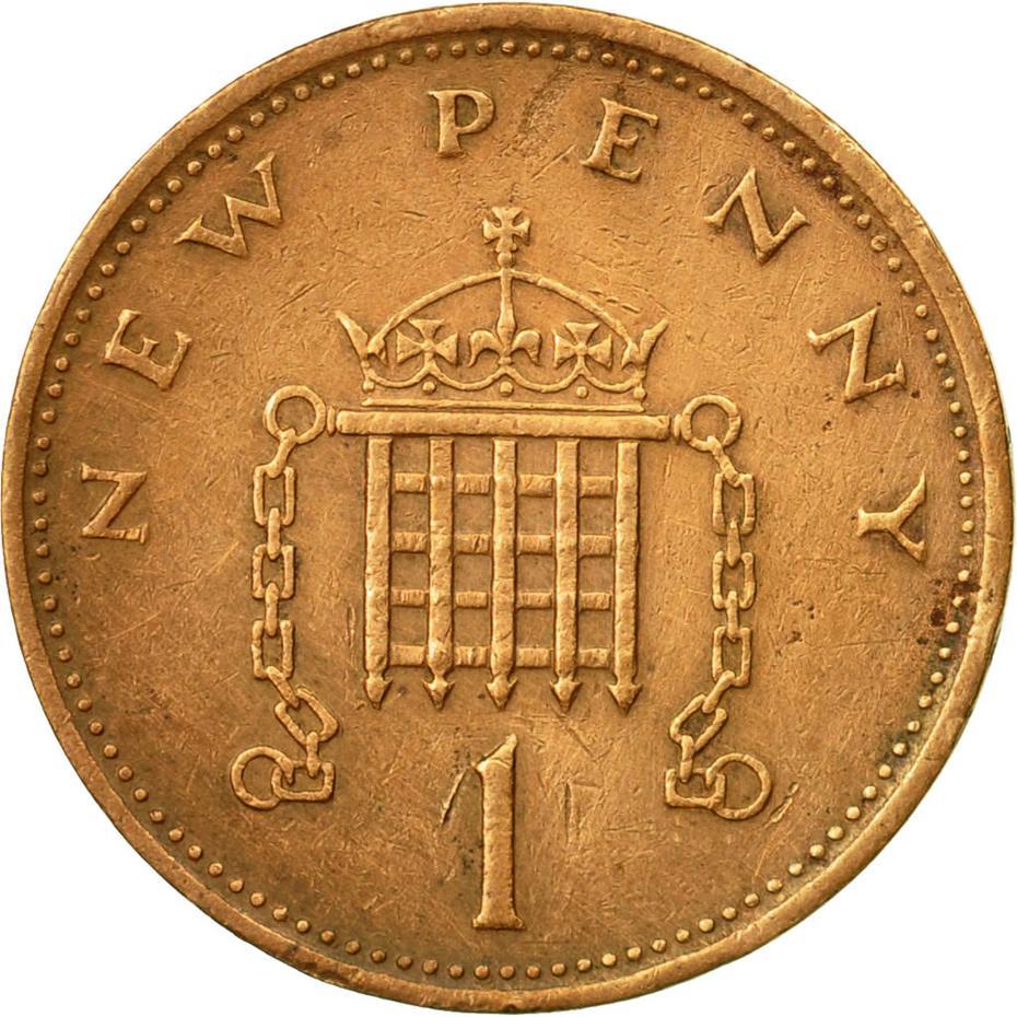 United Kingdom 1 New Penny - Elizabeth II 2nd portrait | Coin KM915 1971 - 1981