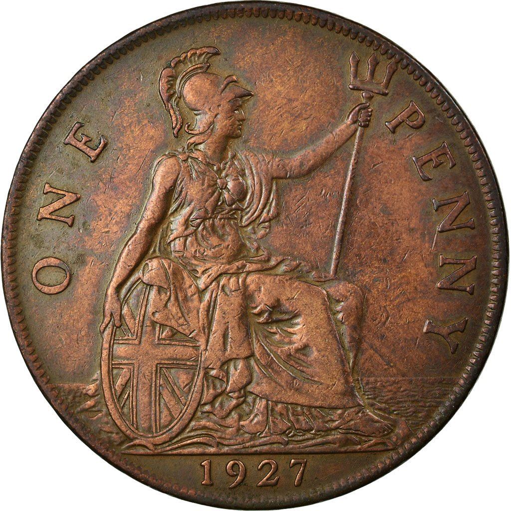 United Kingdom 1 Penny Coin | George V modified effigy | 1926 - 1927