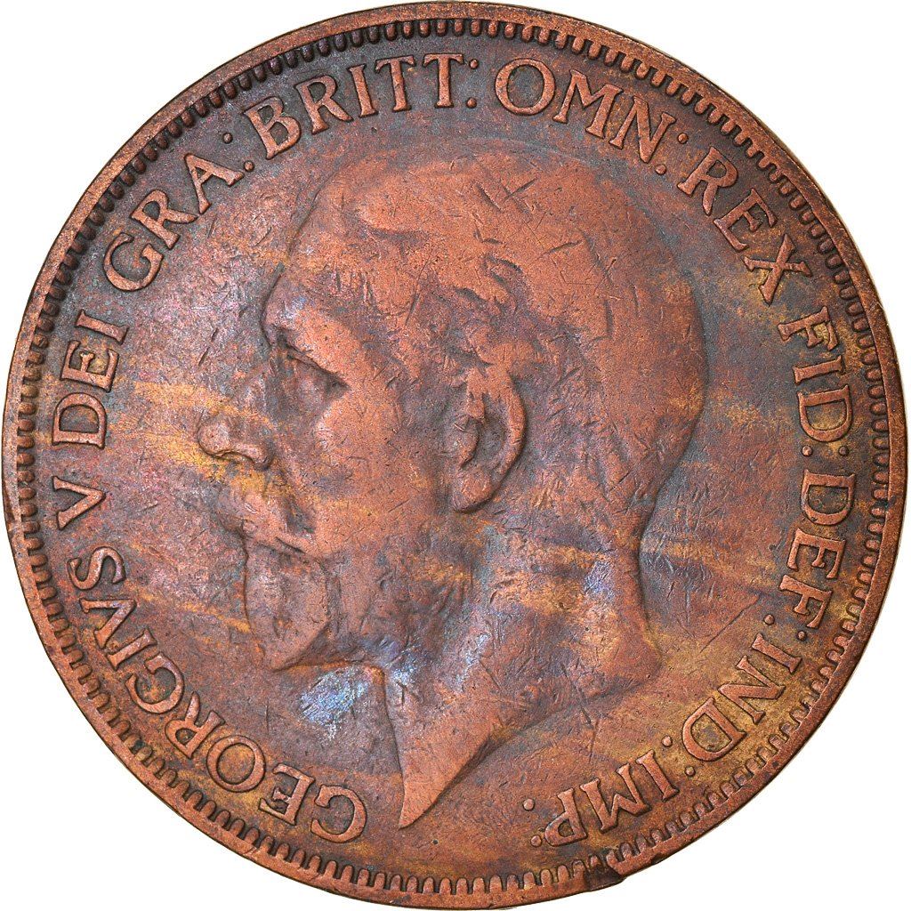 United Kingdom 1 Penny Coin | George V modified effigy | 1926 - 1927