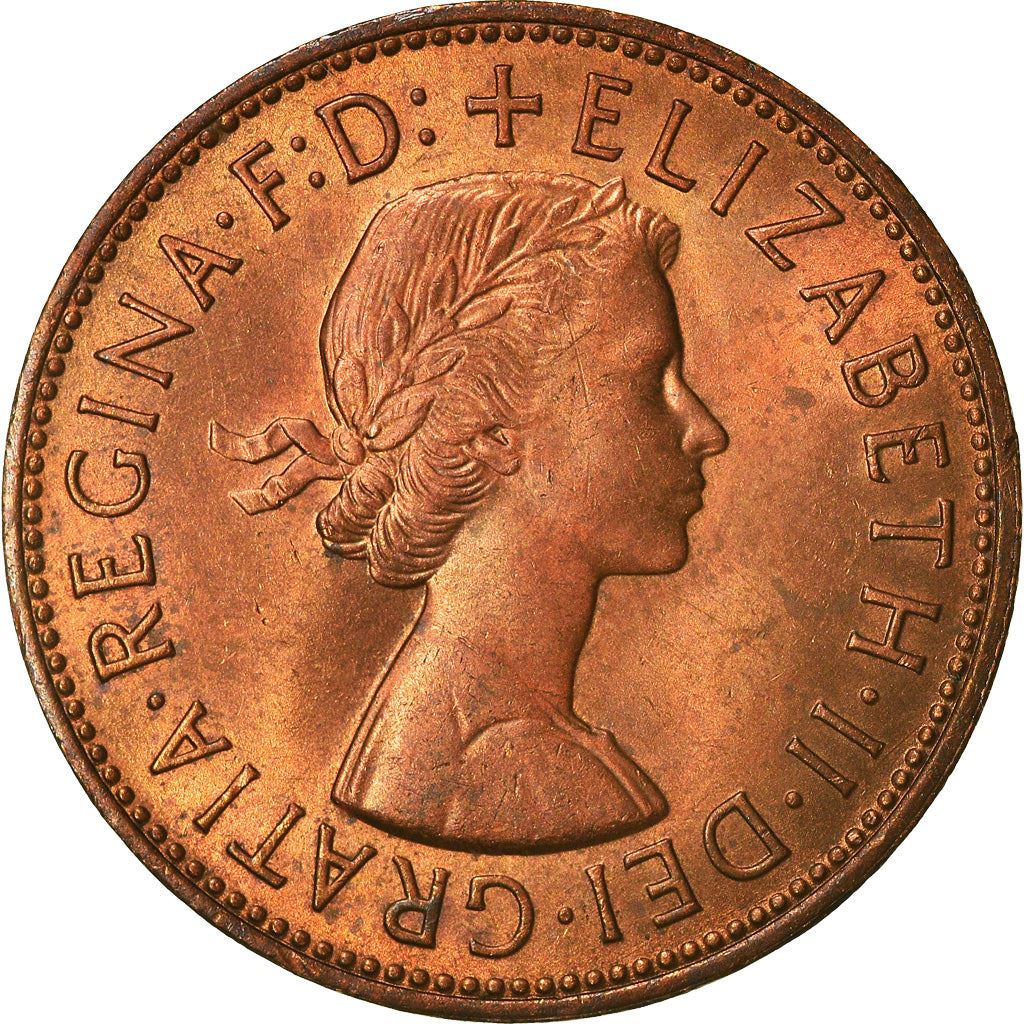 United Kingdom 1 Penny - Elizabeth II 1st portrait | without 'BRITT:OMN' | Coin KM897 1954 - 1970