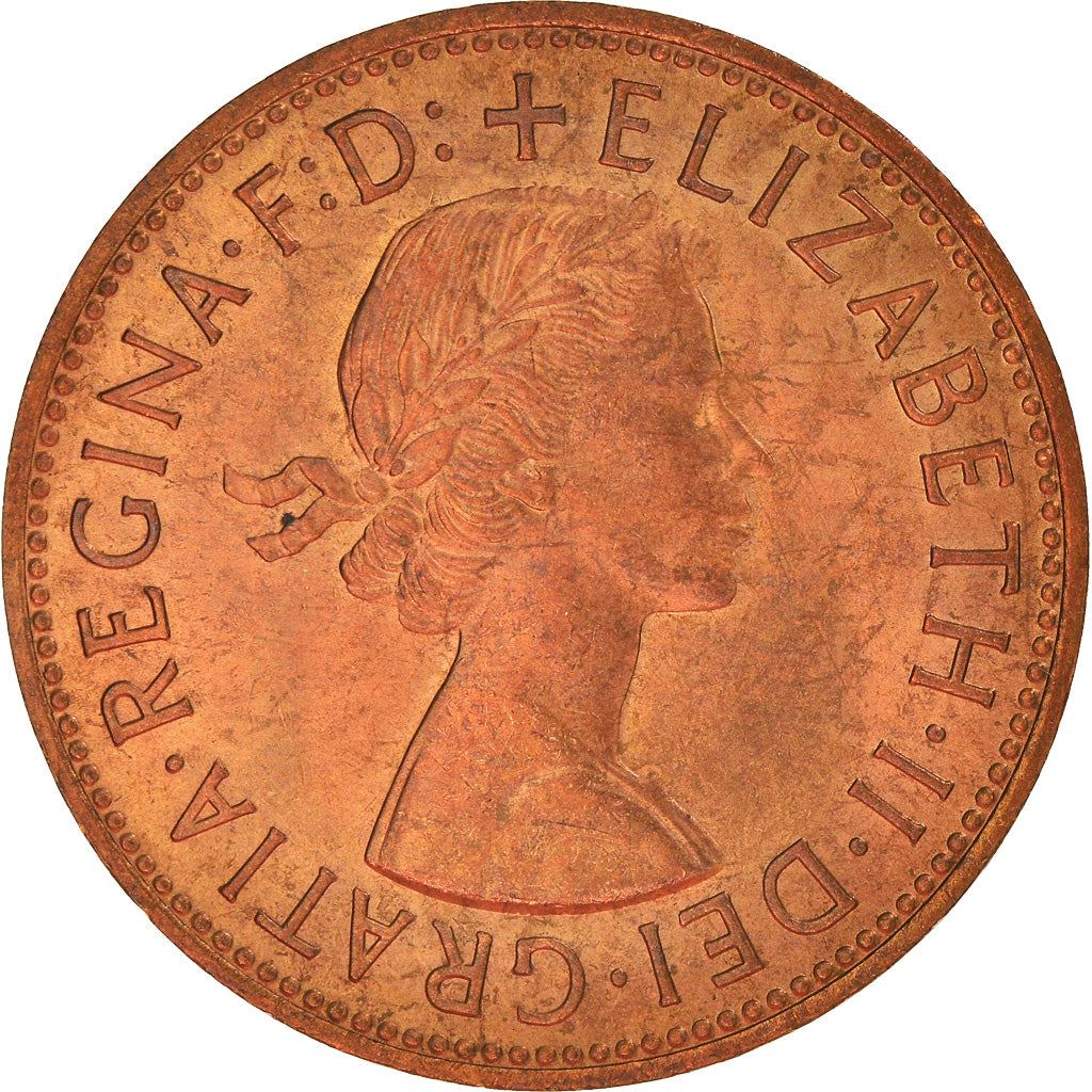 United Kingdom 1 Penny - Elizabeth II 1st portrait | without 'BRITT:OMN' | Coin KM897 1954 - 1970