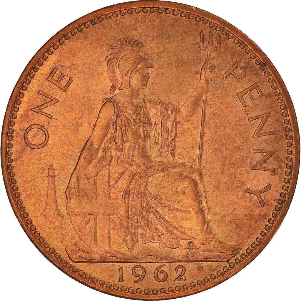 United Kingdom 1 Penny - Elizabeth II 1st portrait | without 'BRITT:OMN' | Coin KM897 1954 - 1970