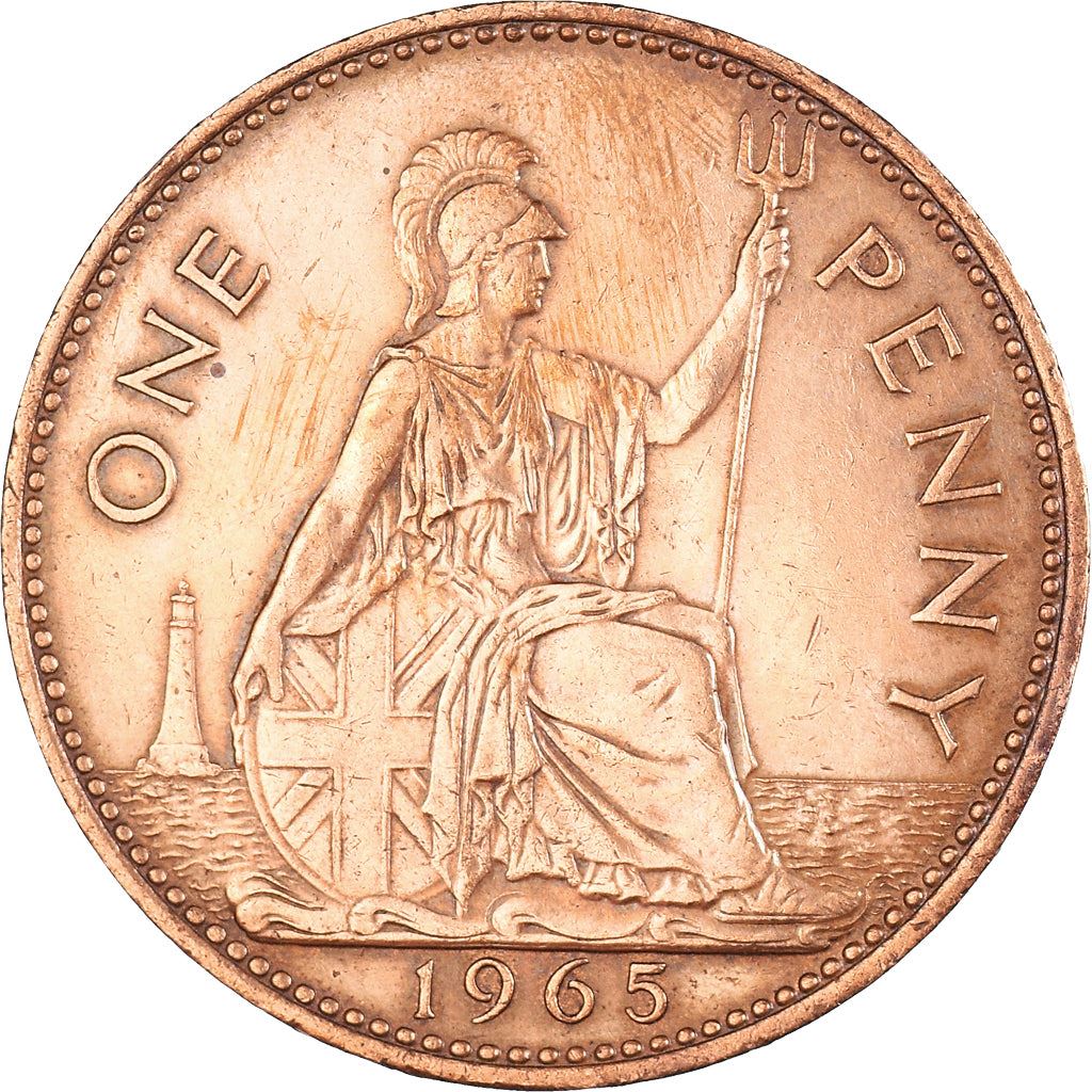 United Kingdom 1 Penny - Elizabeth II 1st portrait | without 'BRITT:OMN' | Coin KM897 1954 - 1970