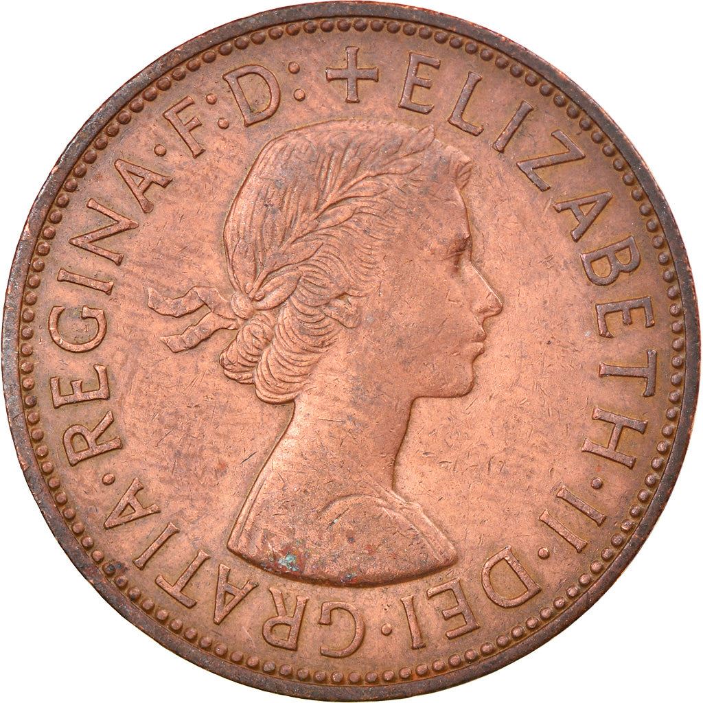 United Kingdom 1 Penny - Elizabeth II 1st portrait | without 'BRITT:OMN' | Coin KM897 1954 - 1970