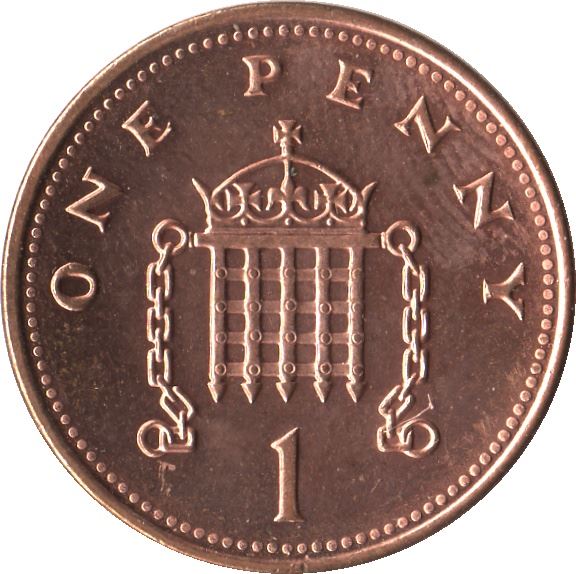 United Kingdom 1 Penny - Elizabeth II 4th portrait | magnetic | Coin KM986 1998 - 2008