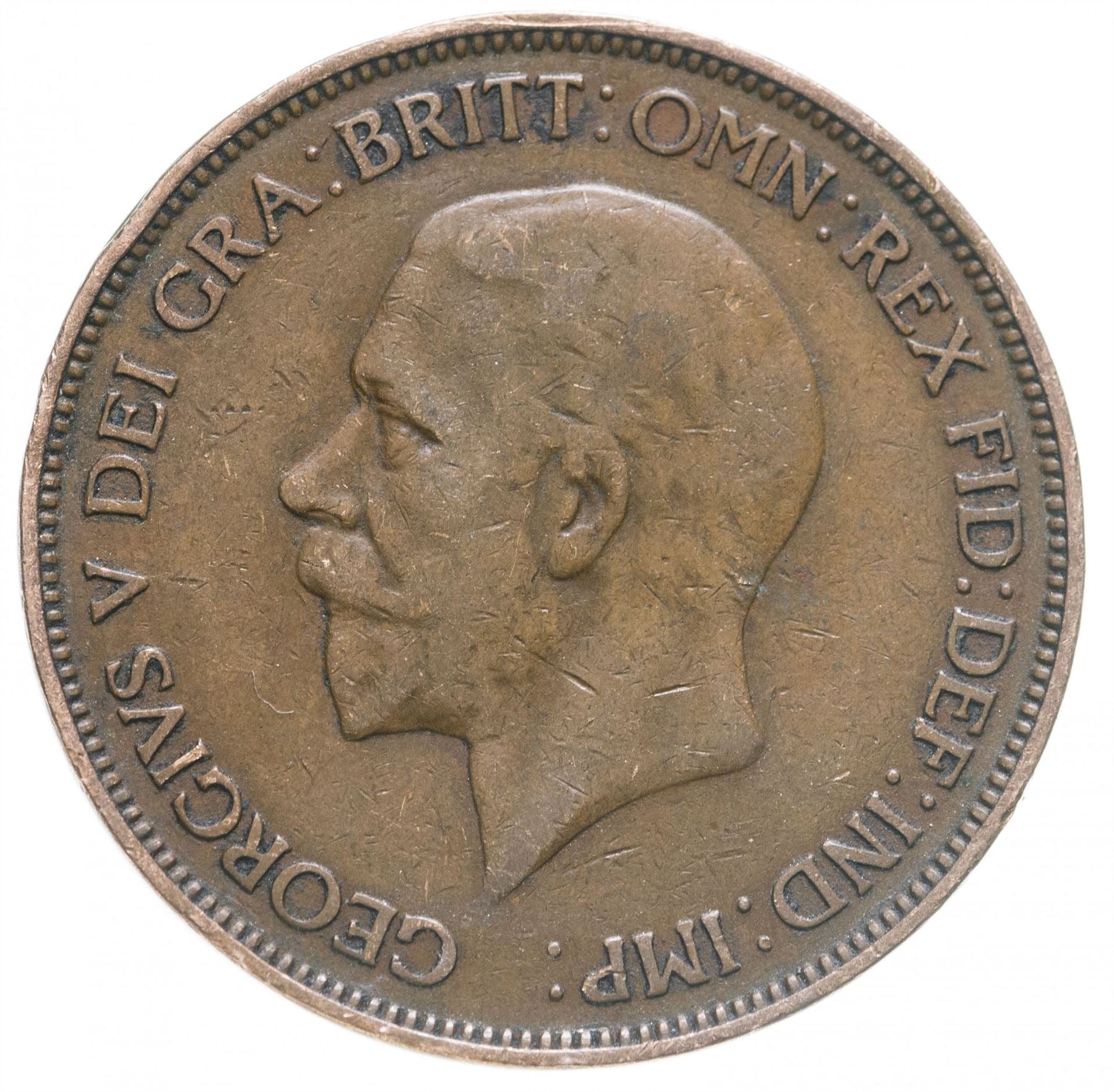 United Kingdom 1 Penny - George V smaller portrait | Coin KM838 1928 - 1936