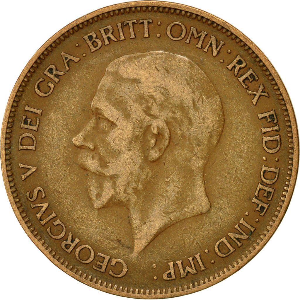 United Kingdom 1 Penny - George V smaller portrait | Coin KM838 1928 - 1936