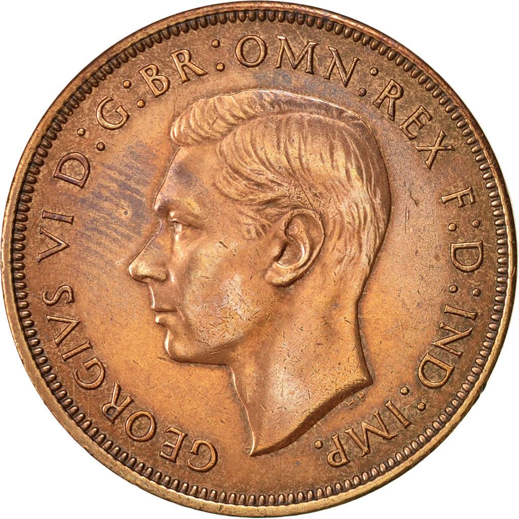 United Kingdom 1 Penny - George VI with 'IND:IMP' | Coin KM845 1937 - 1948