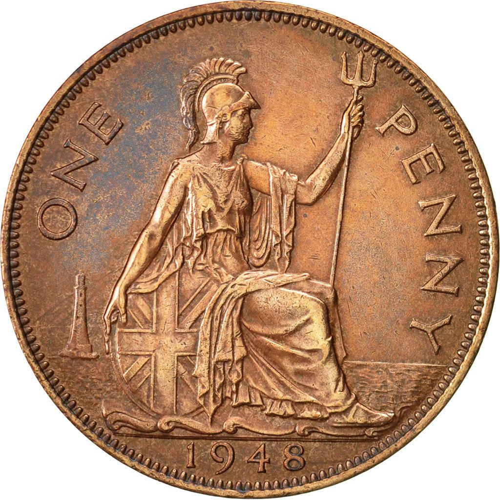 United Kingdom 1 Penny - George VI with 'IND:IMP' | Coin KM845 1937 - 1948