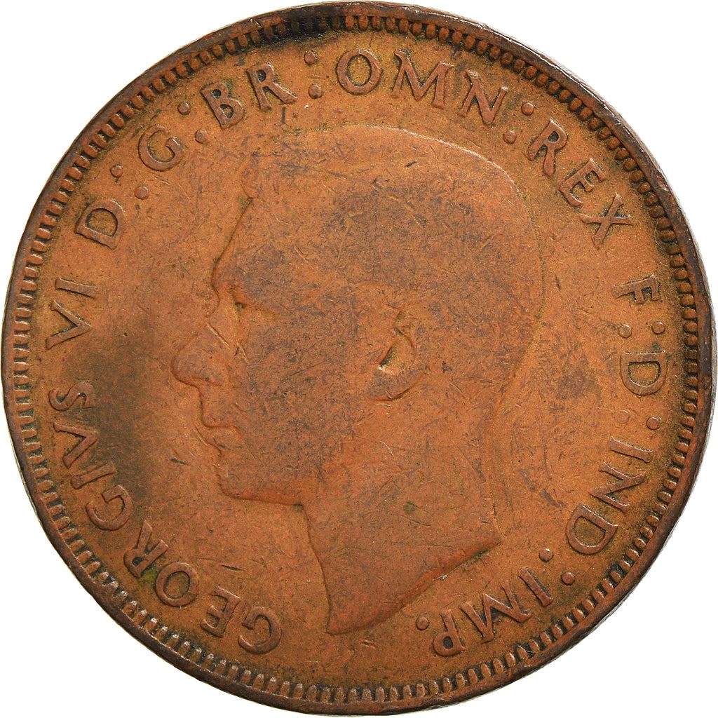 United Kingdom 1 Penny - George VI with 'IND:IMP' | Coin KM845 1937 - 1948