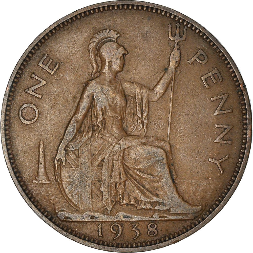 United Kingdom 1 Penny - George VI with 'IND:IMP' | Coin KM845 1937 - 1948