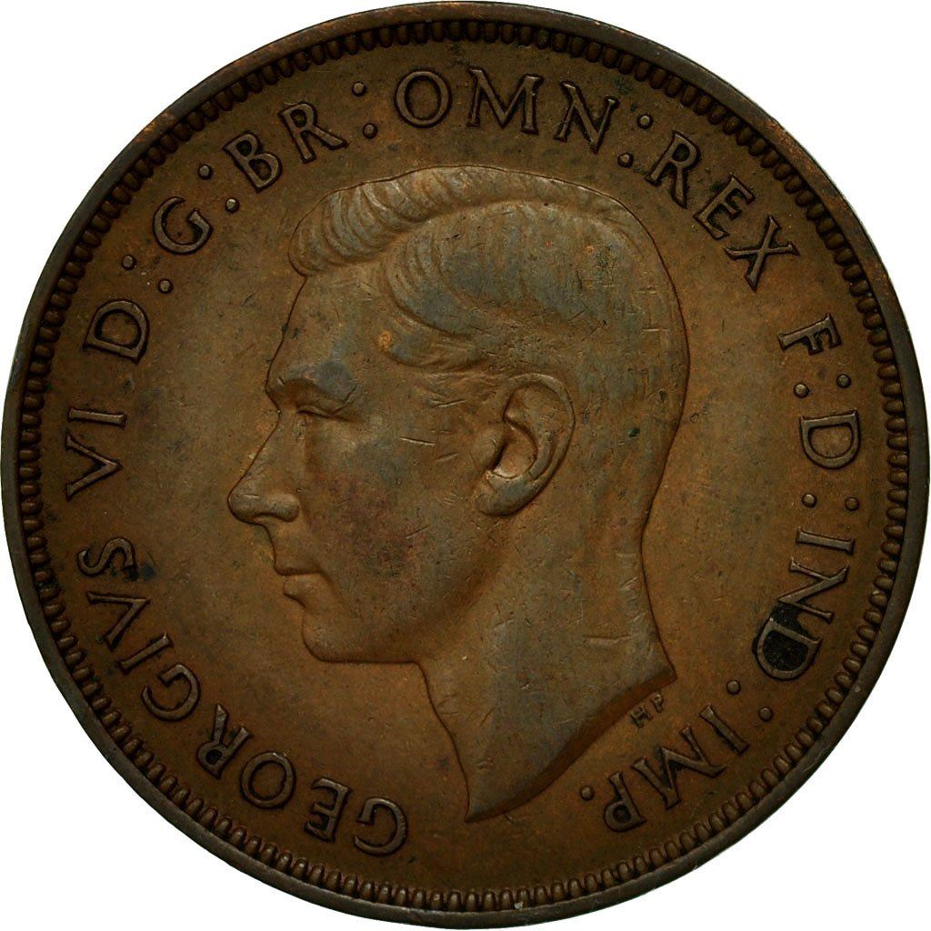 United Kingdom 1 Penny - George VI with 'IND:IMP' | Coin KM845 1937 - 1948