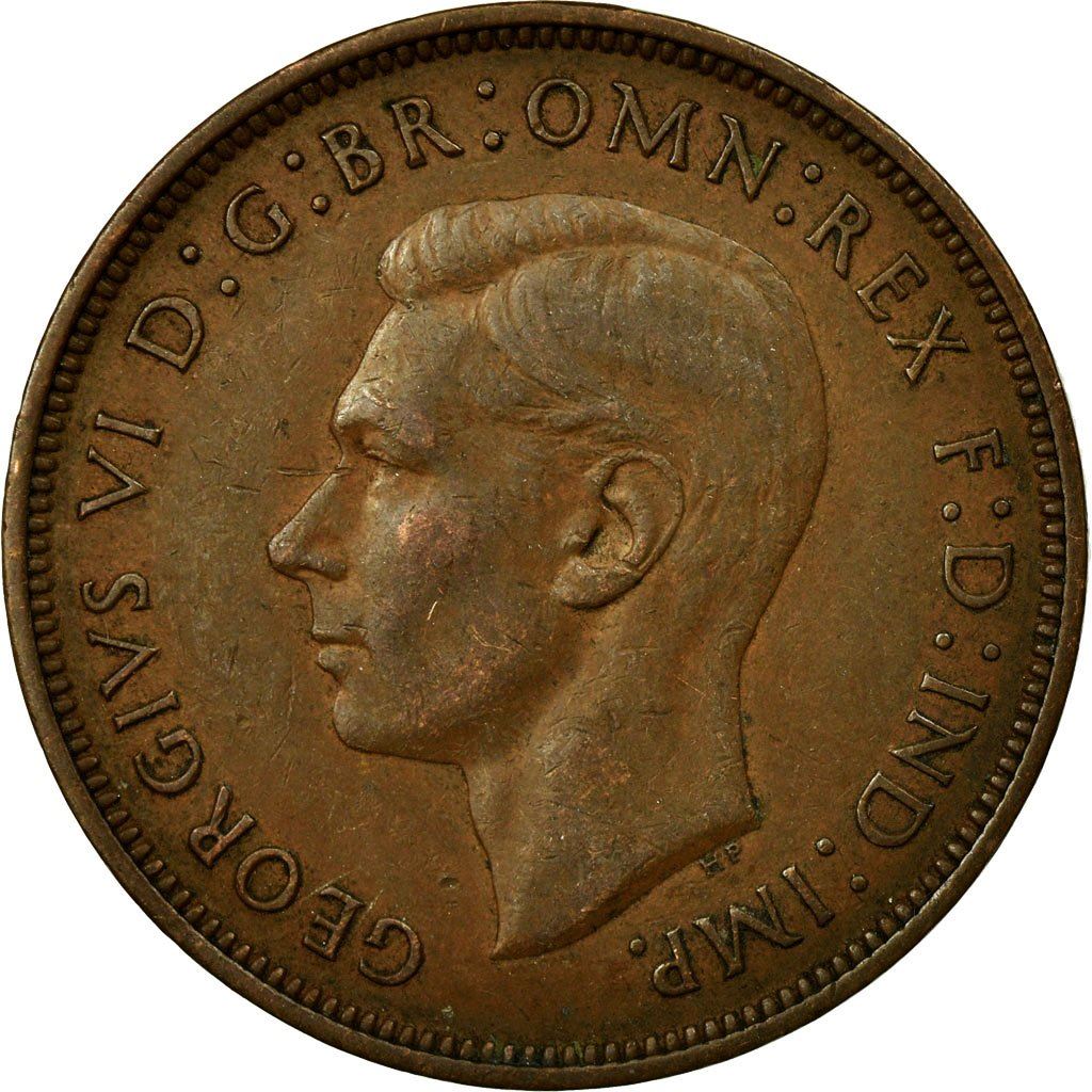 United Kingdom 1 Penny - George VI with 'IND:IMP' | Coin KM845 1937 - 1948