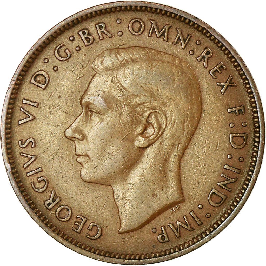 United Kingdom 1 Penny - George VI with 'IND:IMP' | Coin KM845 1937 - 1948