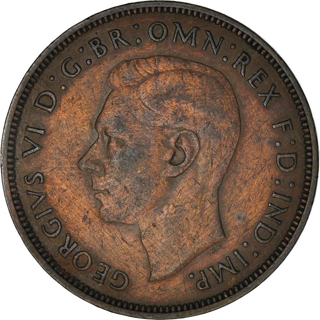 United Kingdom 1 Penny - George VI with 'IND:IMP' | Coin KM845 1937 - 1948